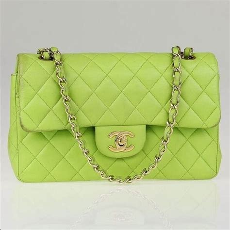 chanel lime green bag|dark green chanel bag.